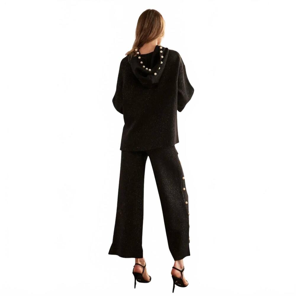 NEW JOH francine french scuba pearl hoodie in black - Picture 3 of 3